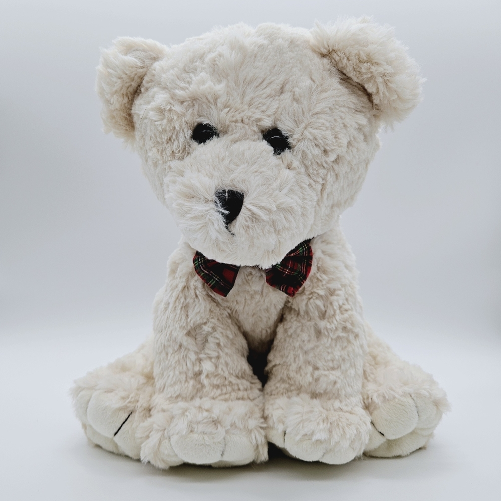 BOMBAY | Stuart plaid tartan bowtie plush stuffed teddy bear toy